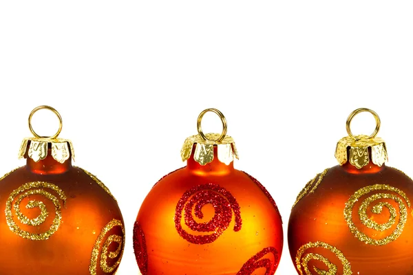Line of Christmas baubles — Stock Photo, Image