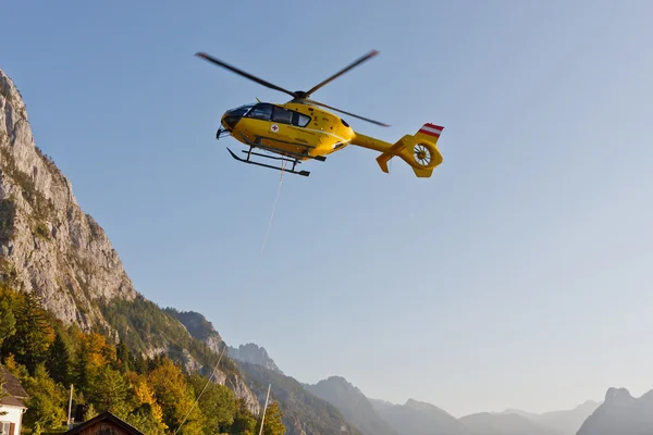Yellow emergency helicopter — Stock Photo, Image