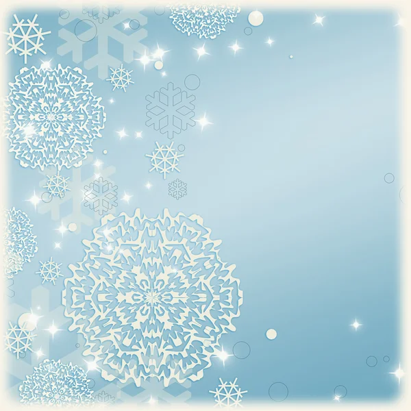 Abstracte kerstachtergrond met sneeuwvlokken — Stockfoto