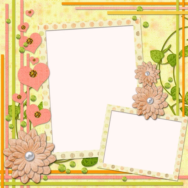 Scrapbook page for two photos — Stock Photo, Image