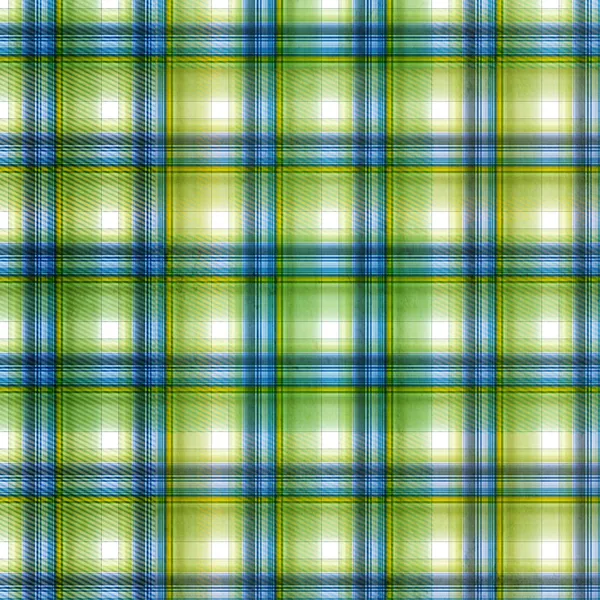 Shabby textile plaid background in green, blue, yellow — Stock Photo, Image