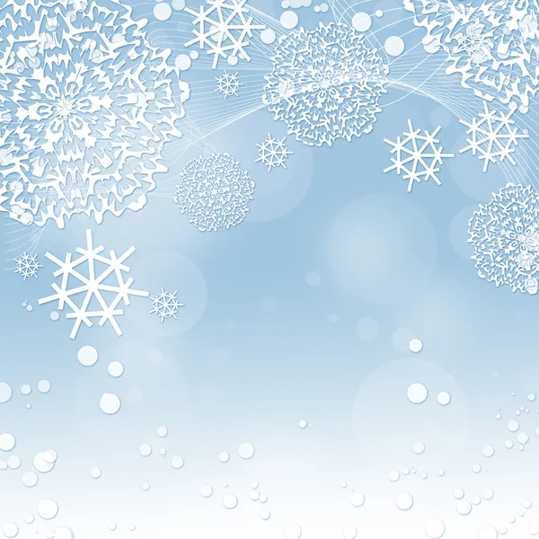 Fondo de invierno con copos de nieve —  Fotos de Stock