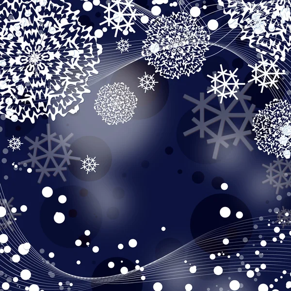 Vinter bakgrund med snöflingor — Stockfoto