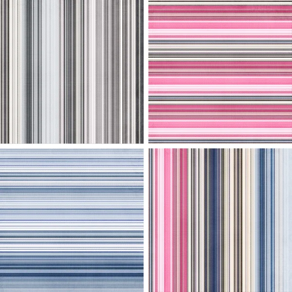 Quatro padrões de listra retro em cores brilhantes — Fotografia de Stock