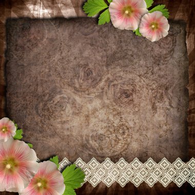 Old paper on textured background for invitation or congratulatio clipart