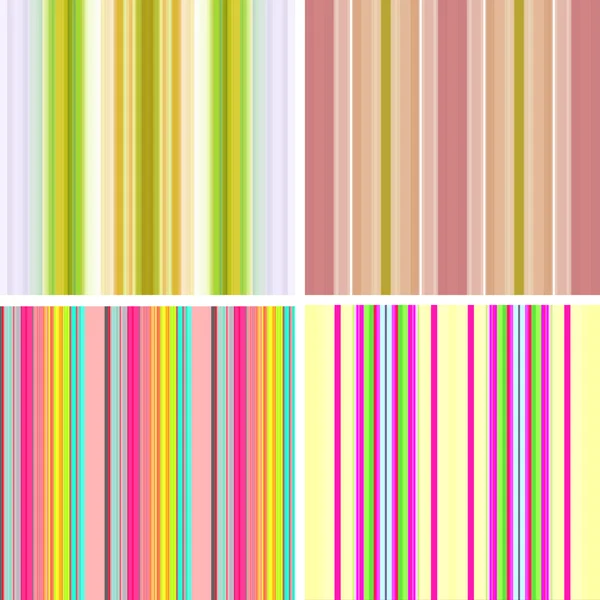 Quatro padrões de listra retro em cores brilhantes — Fotografia de Stock