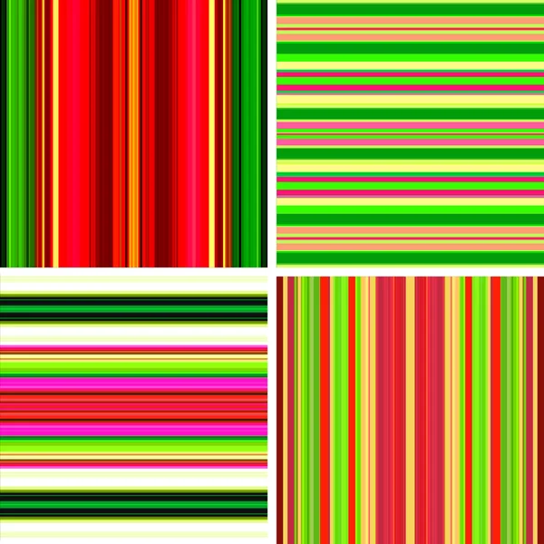 Vier retro stripe achtergronden in felle kleuren — Stockfoto