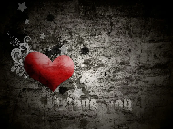 Grunge background with the words I love you — Stock Photo, Image