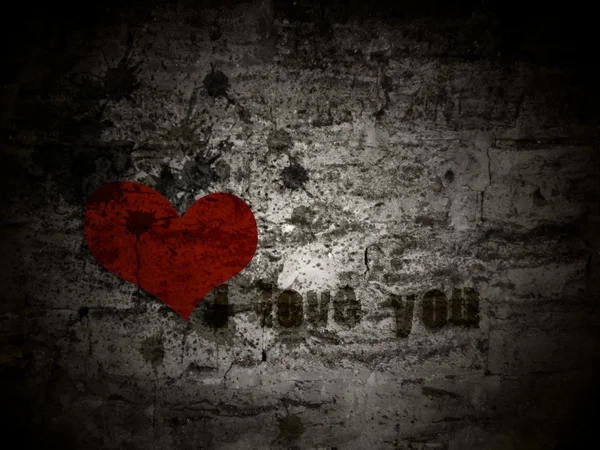 Grunge background with the words I love you — Stock Photo, Image