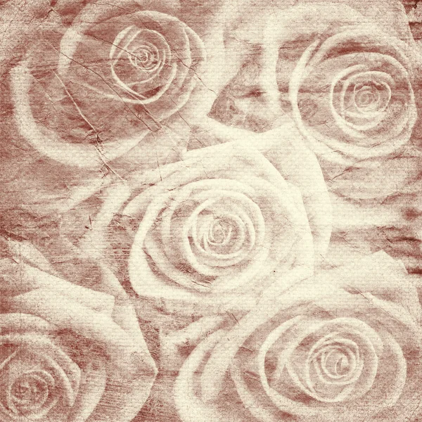 バラとヴィンテージのロマンチックな背景 — ストック写真