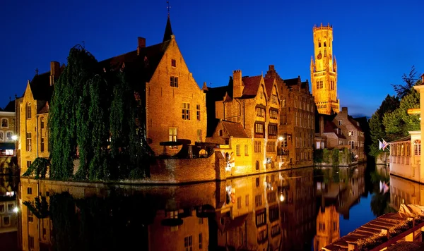 Bruges nocturnes Images De Stock Libres De Droits