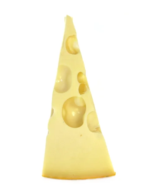 Шматок сиру ізольовані на білому тлі — стокове фото