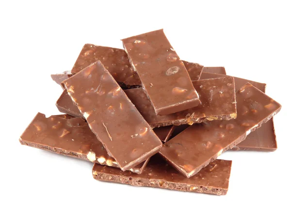 Pyramida z různých druhů čokolády, samostatný — Stock fotografie