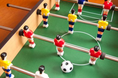 Table football - a children's toy, closeup clipart