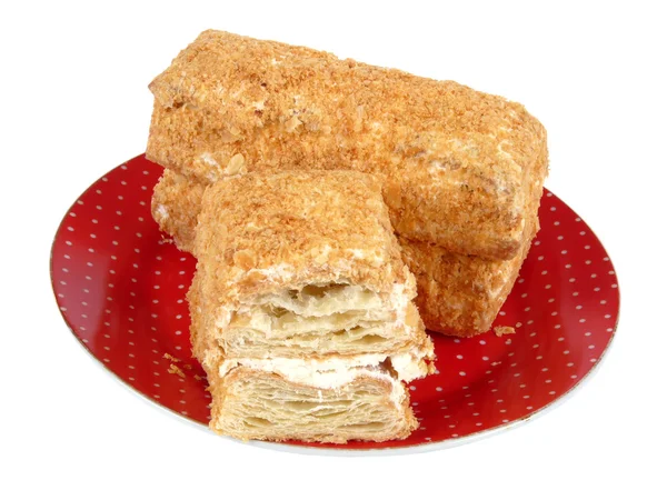 Pyszne domowe ciasto francuskie na białym tle — Zdjęcie stockowe