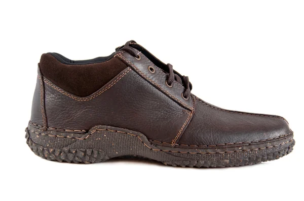 Bruna skor för män isolerad på vit bakgrund — Stockfoto