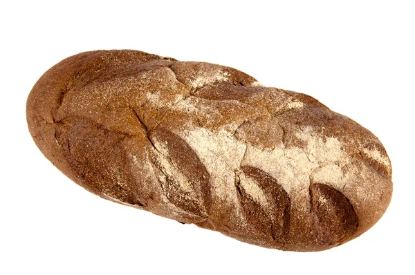 Un délicieux pain de seigle isolé sur fond blanc — Photo