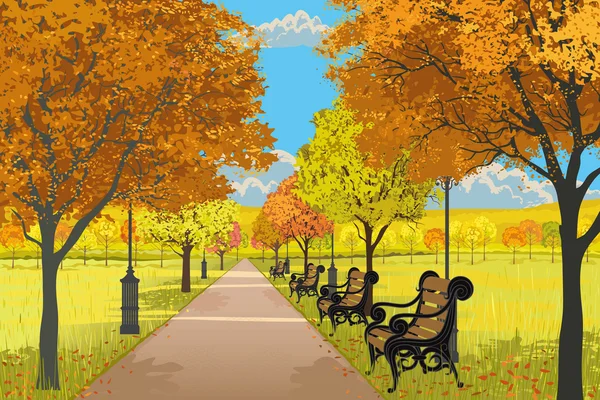 Осенний парк — стоковый вектор
