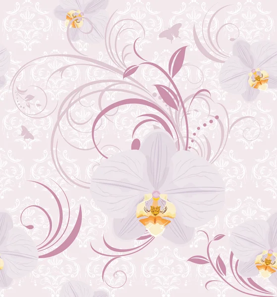Decorative background with orchids — Stock Vector