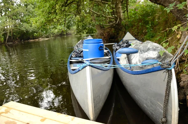 stock image Swedish canoe equipment