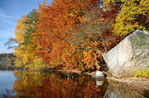 Reflexión lago de octubre —  Fotos de Stock