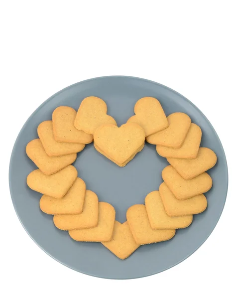 Spicy Swedish cakes in heart shape — Stock Photo, Image
