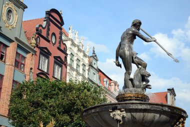Summer view for Gdansk's neptun monument clipart