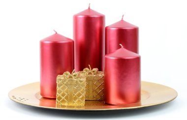 Christamas plate with candles clipart