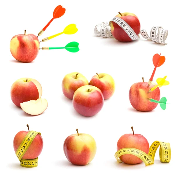 Набор красных яблок Стоковое Фото