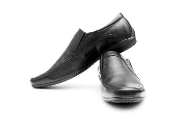 Ζευγάρι παπούτσια μαύρο άντρα που απομονώνονται σε λευκό φόντο — Φωτογραφία Αρχείου