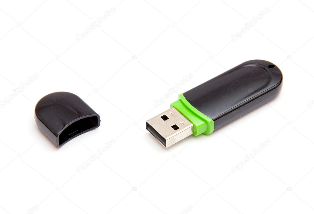 Flash drive isolated on white background