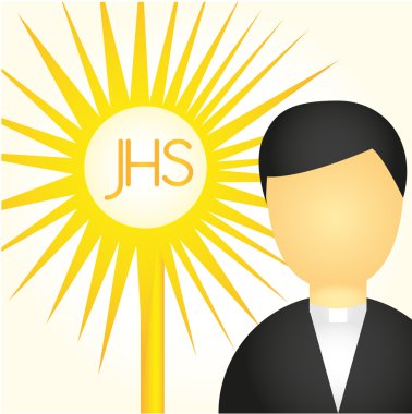 priest and Blessed Sacrament clipart