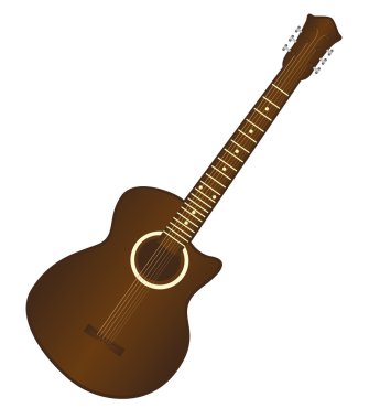 brown guitar clipart