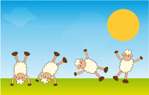 Carrinho de ovinos —  Vetores de Stock