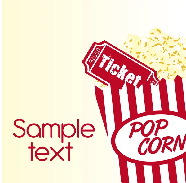 stock vector pop corn with ticket