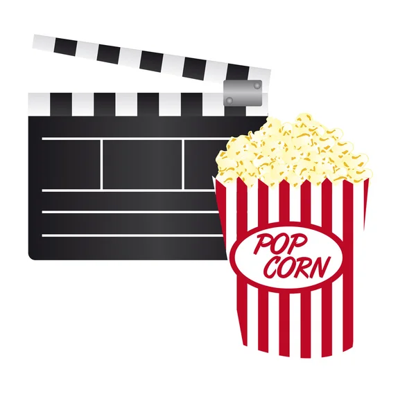 Klappbrett und Popcorn — Stockvektor