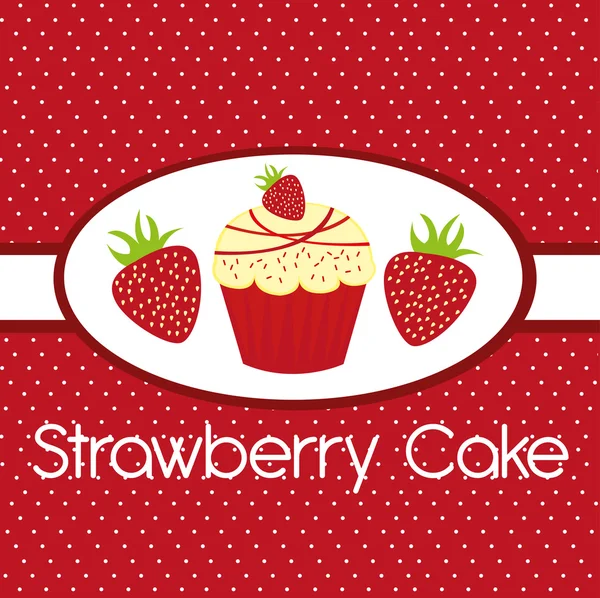 草莓蛋糕 — 图库矢量图片