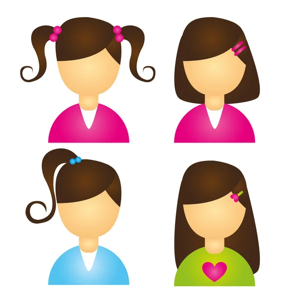 Girls icons — Stock Vector
