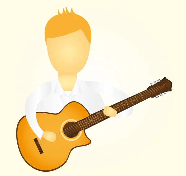 Férfi gitározik — Stock Vector