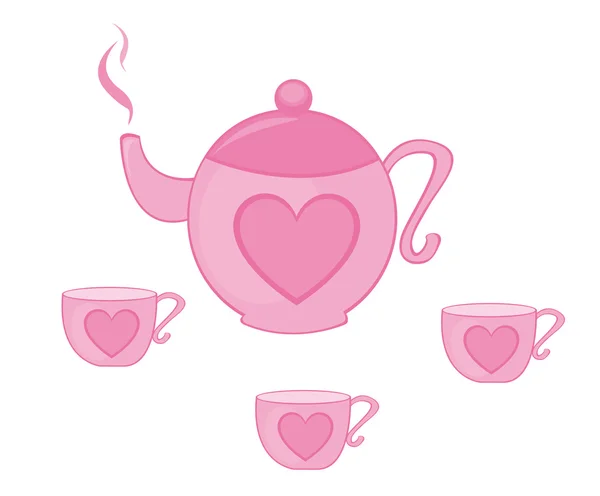 ティーポットと紅茶のカップ — ストックベクタ