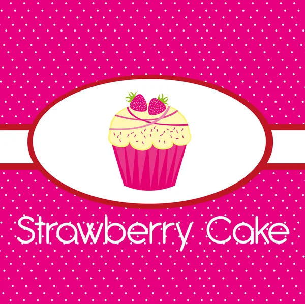 Strawberry cake — Stock Vector