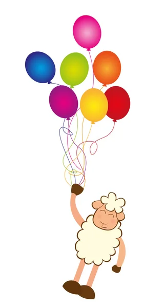 stock vector sheep and balloons