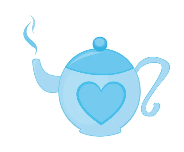 Mavi çaydanlık — Stok Vektör