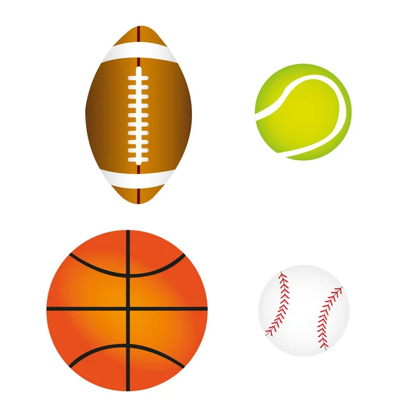 Спортивные мячи, вектор — стоковый вектор