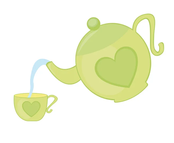 Théière et tasse à thé — Image vectorielle