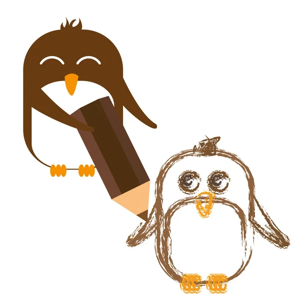 Dibujo de pingüino — Vector de stock