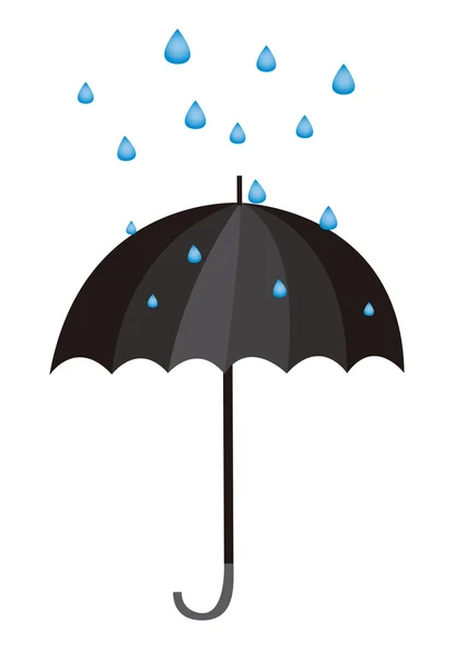 Guarda-chuva e gotas de água — Vetor de Stock