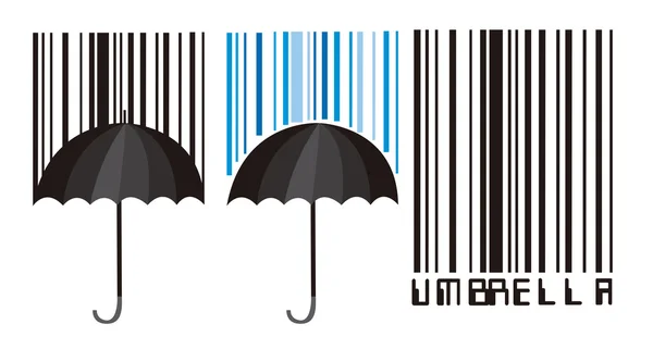 Código de barras y paraguas — Vector de stock