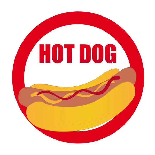 Hot dog label — Stock Vector