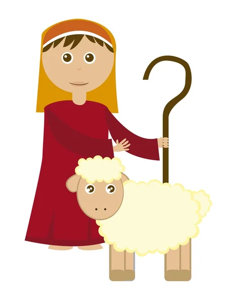 Pásztor fiú — Stock Vector